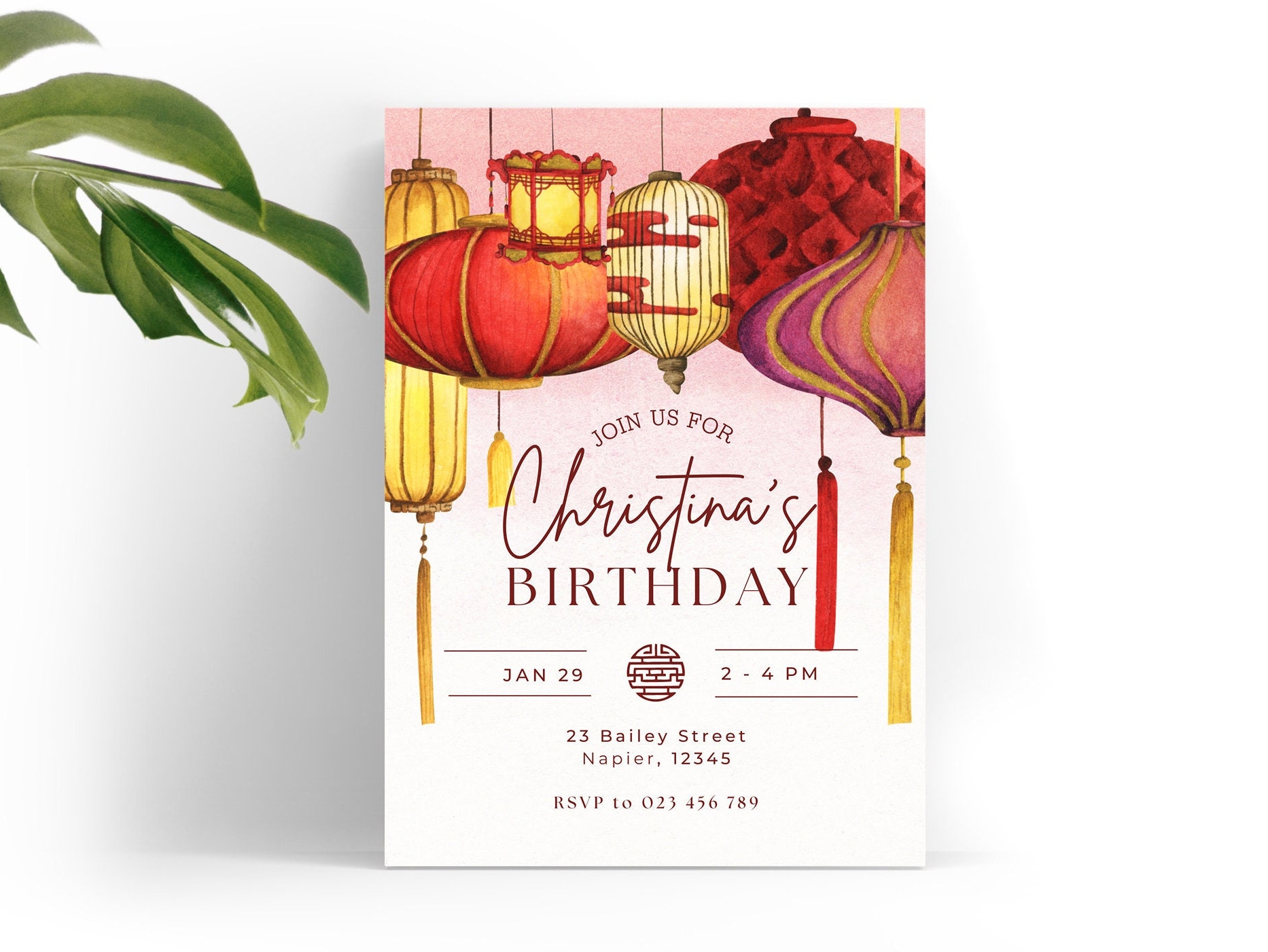 Oriental Party Invitations Editable Chinese Celebration - Etsy