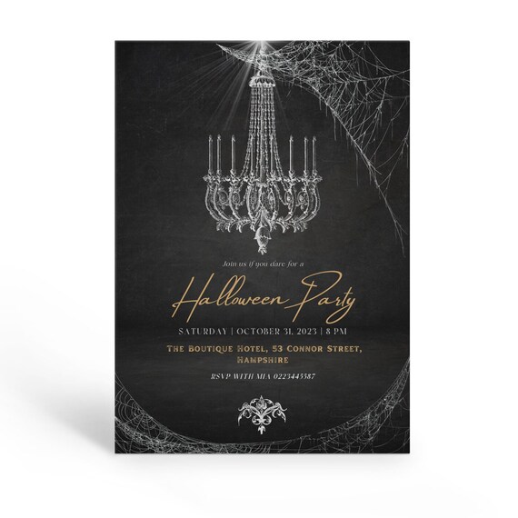 Elegant Halloween Invitations, Printable Halloween Party Invite, Adult Halloween Invitations, Costumes and Cocktails Invite.
