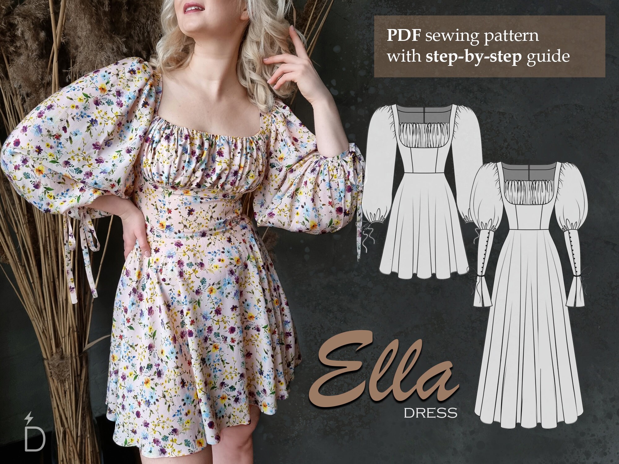 Milkmaid Style Dress Puff Sleeves Ruched Bust EU 32-42 - Etsy