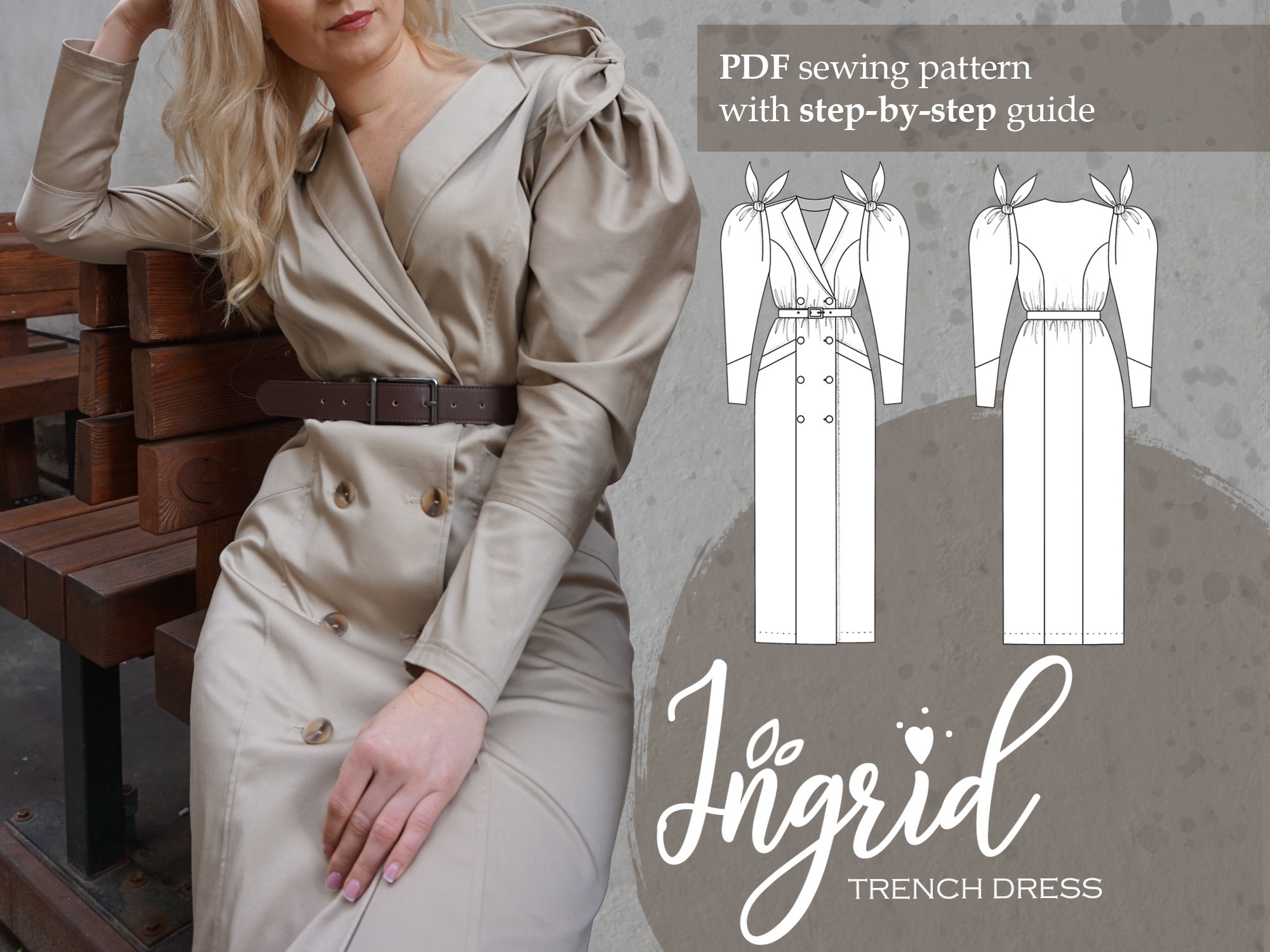 Trench dress with clearance sleeves