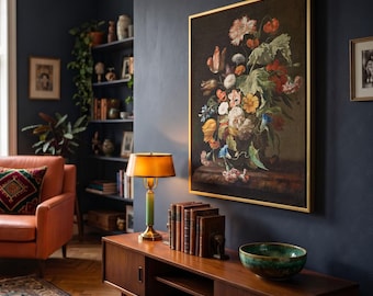 Still Life With Flowers Botanical Canvas Print by Rachel Ruysch