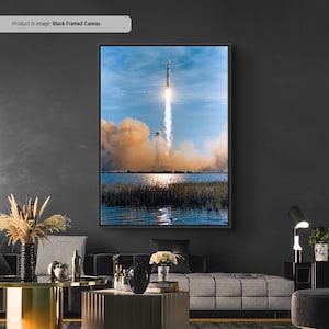 Apollo 8 Launch NASA Canvas/Poster Art, Image of Apollo 8 Spacecraft Launch December 21, 1968, Large Canvas Wall Art