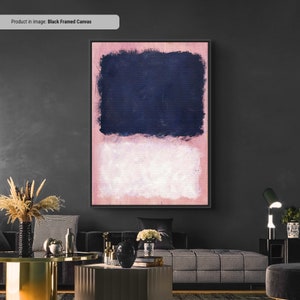 Reproducción de arte en lienzo o póster en rosa y negro de Mark Rothko, reproducción de Rothko, arte mural abstracto en lienzo, pintura expresionista de arte moderno