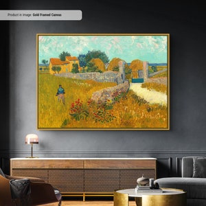 Vincent van Gogh Enclosed Field with Ploughman Canvas/Poster Art Reproduction, Impressionism Wall Art, Modern Art Painting