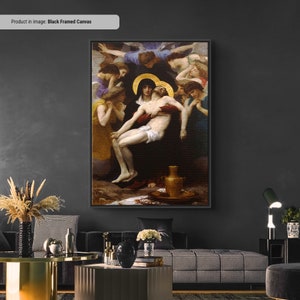 The Pieta by William Bouguereau - Poster or Canvas Wall Art, The Virgin Mary Portrait Print, French Realism Fine Art Reproduction