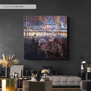 Wassily Kandinsky Paar Reiten Leinwand / Poster Kunst Reproduktion, Abstrakte Wand Kunst Druck, Moderne Kunst Malerei, Expressionismus Kunst Poster
