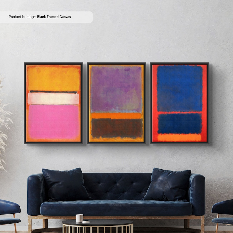 Mark Rothko Set Of 3 Canvas/Poster Art Reproduction, Rothko Reproduction, Abstract Canvas Wall Art, Modern Minimal Art image 3