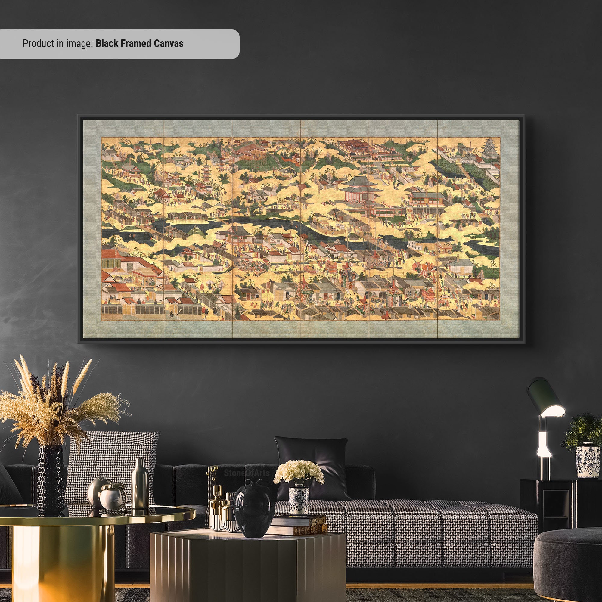 Kanō Eitoku Art Print: Scenes Around Kyoto, Classic Japanese Style
