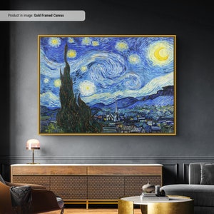 Vincent van Gogh The Starry Night Canvas/Poster Art Reproduction, Impressionism Wall Art, Modern Art Painting