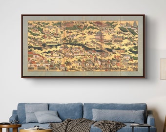 Kanō Eitoku Art Print: Scenes Around Kyoto, Classic Japanese Style