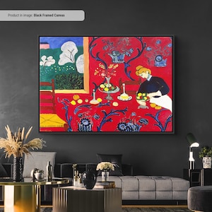Henri Matisse Harmonie in Rot Leinwand / Poster Reproduktion, Abstrakte Wandkunst, Moderne Kunst Malerei, Expressionismus Kunstdruck