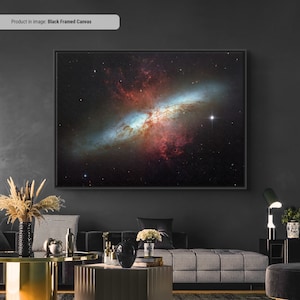 The magnificent starburst galaxy Canvas/Poster Art, NASA Hubble Space Telescope, Space Posters, Large Canvas Wall Art Print