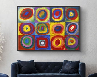 Wassily Kandinsky Concentric Circles Canvas/Poster Art Reproduction, Wall Art Print, Modern Art Painting, Abstract Art Poster