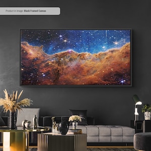 Carina Nebula NASA Deep Field Canvas/Poster Art, James Webb Space Telescope First Images, Cosmic Cliffs, Large Canvas Wall Art Print