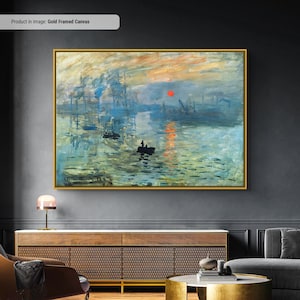 Claude Monet Impression Sunrise Canvas/Poster Art Reproduction, Monet Classic Canvas Wall Art, Modern Art Impressionism Painting