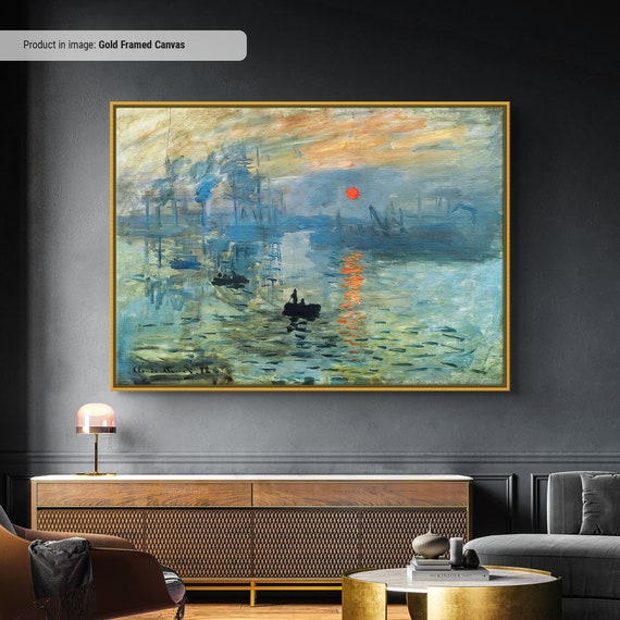 Impression Sunrise Canvas, Claude Monet Artwork (Framed or Unframed)