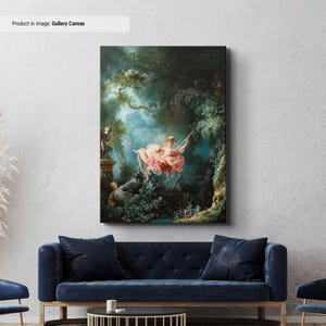 The Swing by Jean-Honoré Fragonard Canvas/Poster Reproduction, Classic Canvas Wall Art, Famous Rococo Painting