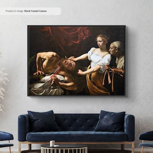 Caravaggio Judith Beheading Holofernes Canvas/Poster Art Reproduction, Classic Italian Renaissance Wall Art, Baroque Period Painting