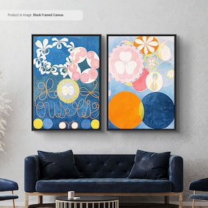 Hilma af Klint 2-teiliges Childhood Set Canvas/Poster Art Reproduktion, Hilma af Klint Reproduktion, Kunst für dunkle Innenräume