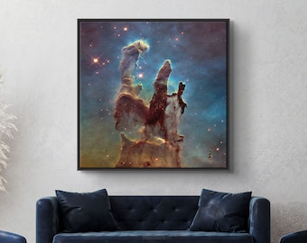 Pillars of Creation Canvas Print, NASA Hubble Telescope, Space Art