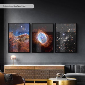 NASA Deep Field Set Of 3 Canvas/Poster Art, James Webb Space Telescope First Images, Carina Nebula, Large Canvas Wall Art Print