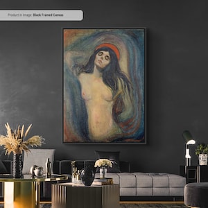 エドヴァルド・ムンクのマドンナのキャンバス/ポスター複製画、ムンクの複製画、抽象キャンバス壁アート、現代美術表現主義絵画