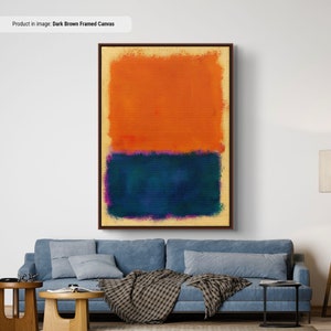 Mark Rothko Orange and Blue Canvas/Poster Art Reproduction, Rothko Reproduction, Abstract Canvas Wall Art, Modern Art Expressionism Painting