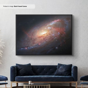 Hubble view of Messier 106 Canvas/Poster Art, NASA Hubble Space Telescope, Space Posters, Large Canvas Wall Art Print