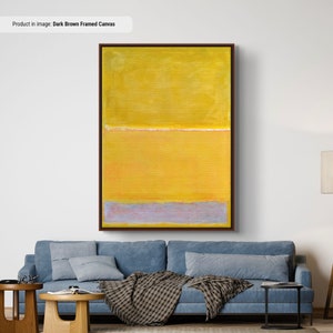 Mark Rothko listra branca em tela amarela/reprodução de arte de pôster, reprodução de Rothko, arte abstrata de parede, pintura de expressionismo de arte moderna