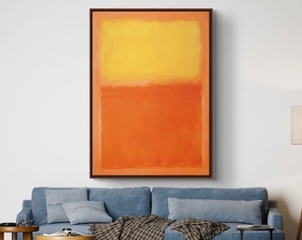 Mark Rothko Orange & Yellow Canvas/Poster Art Reproduction, Rothko Reproduction, Abstract Canvas Wall Art, Modern Art Expressionism Painting