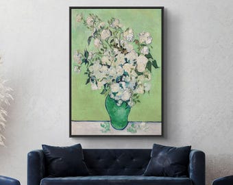 Van Gogh Roses Wall Art - Impressionist Canvas Print