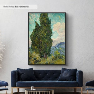 Vincent van Gogh Cypresses Canvas/Poster Art Reproduction, Impressionism Wall Art, Modern Art Painting