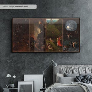 Hieronymus Bosch Visions Of The Hereafter Polyptych Canvas/Poster Art Reproduction, Classic Wall Art, Renaissance Gothic Art Painting