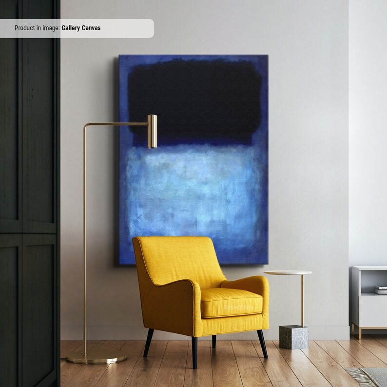 Mark Rothko Black on Blue Canvas/poster Art Reproduction, Rothko