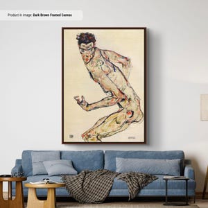 Egon Schiele Fighter Canvas, Expressionism Artwork (Framed or Unframed)
