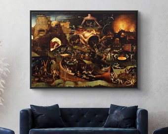 Hieronymus Bosch Christ in Limbo Canvas/Poster Art Reproduction, Classic Surreal Wall Art, Renaissance Gothic Art Painting