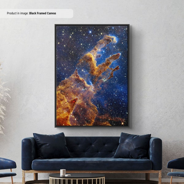 Pillars Of Creation Canvas/Poster Art, NASA James Webb Space Telescope First Images, Deep Field, Space Posters, Large Canvas Wall Art Print