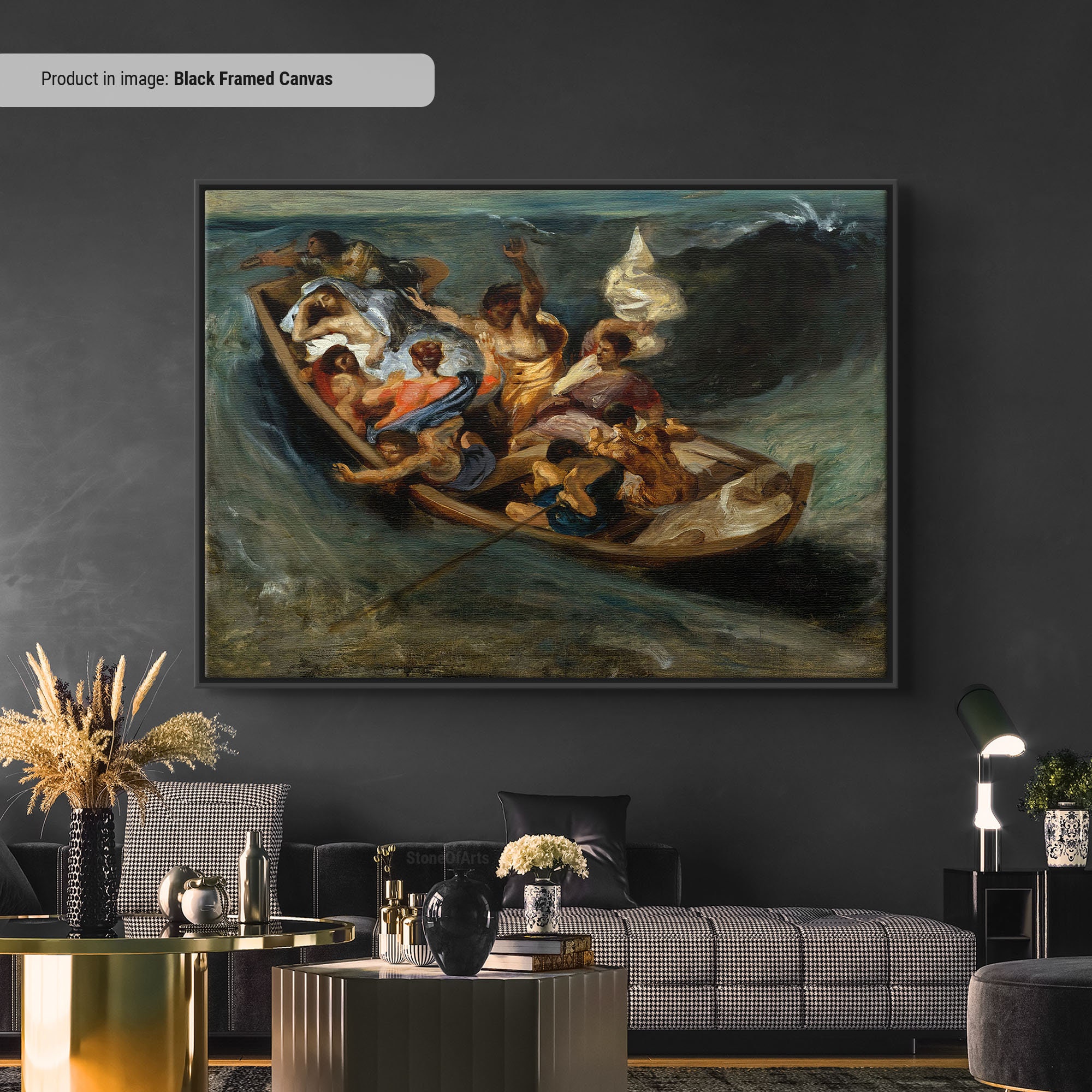 Eugène Delacroix Chrystus nad Jeziorem Galilejskim Płótno/Plakat Reprodukcja sztuki, Sztuka klasyczna, Francuski romantyzm