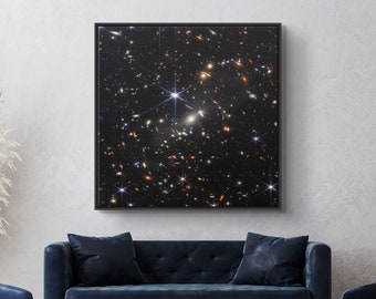 James Webb Telescope First Deep Field Canvas Art, Cosmic Cliffs Print