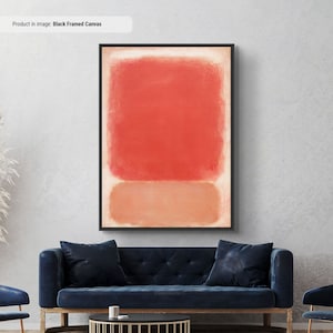Reproducción de arte en lienzo o póster en rojo y rosa de Mark Rothko, reproducción de Rothko, arte mural abstracto en lienzo, pintura de arte moderno expresionista