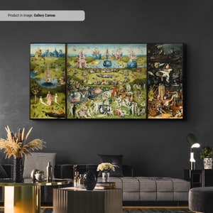 Hieronymus Bosch The Garden of Earthly Delights Canvas/Poster Art Reproduction, Classic Wall Art, Renaissance Gothic Art Painting
