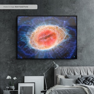 Ring Nebula MIRI Canvas/Poster Art, NASA James Webb Space Telescope First Images, New Images, Space Posters, Large Canvas Wall Art Print