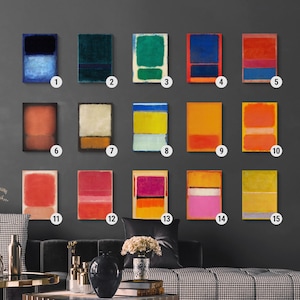 Conjunto de arte de parede personalizado de Mark Rothko com 3 peças, combina três impressões de Rothko, reprodução em tela de Rothko, conjunto de impressão moderna de arte abstrata