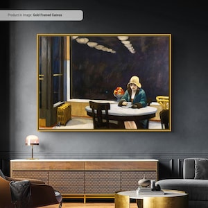 Edward Hopper Automat Canvas/Poster Art Reproduction, Abstract Wall Art Print, Modern Art Painting, Realism, Modernism, American Art