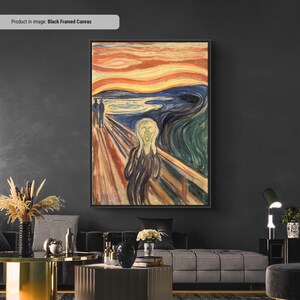 エドヴァルド・ムンク「叫び」キャンバス/ポスター複製画、ムンク複製画、抽象キャンバス壁アート、現代美術表現主義絵画