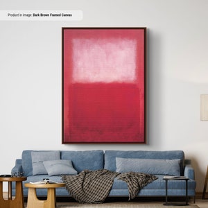 Mark Rothko riproduzione su tela/poster bianco su rosso, riproduzione Rothko, arte murale su tela astratta, pittura espressionista d'arte moderna