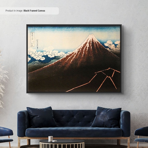 Hokusai Thunderstorm Wall Art - Mount Fuji Ukiyoe Print