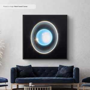 NASA Uranus Leinwand / Poster Kunst, neue James Webb Weltraumteleskop Bilder, hochwertiges Bild von Uranus, große Leinwand Wand Kunstdruck