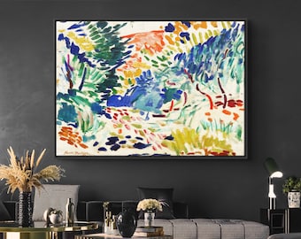 Henri Matisse Landscape at Collioure Canvas/Poster Art Reproduction, Abstract Wall Art Print, Modern Art Painting, Expressionism Art Print