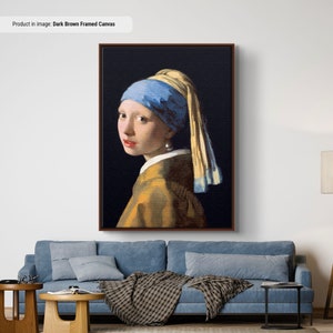 Riproduzione su tela/poster di &quot;Ragazza con l&#39;orecchino di perla&quot; di Johannes Vermeer, arte murale classica, dipinto del periodo barocco olandese del Secolo d&#39;oro